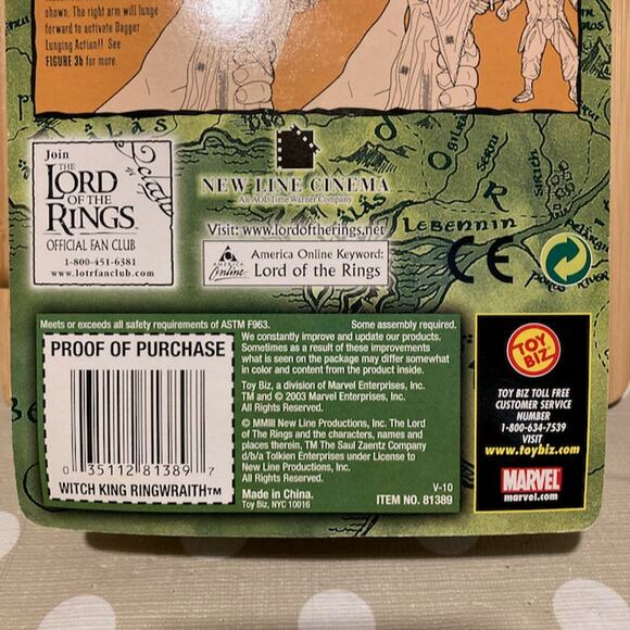 Vintage Y2K Toy Biz LOTR Fellowship of the Ring Witch King Ringwraith Figure - Picture 3 of 3